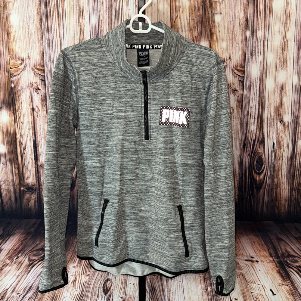 Victoria’s Secret PINK Gray Quarter-Zip Pullover